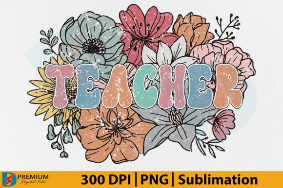 Download Retro Teacher PNG, Floral Flower Design - Floral Collection