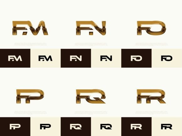 Download 6 Sets of FM-FR Initials Luxury Logos - Luxury logos Collection