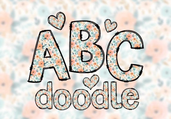 Download Cute Floral Alphabet Doodle Letters Font - Floral Collection