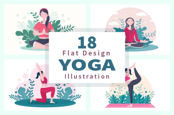 Download 18 Yoga or Meditation Flat Illustration - Meditation Collection