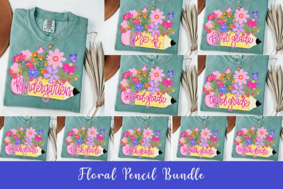 Download Hand-painted Floral Pencil School Grade Bundle - Floral Collection