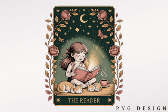 Download The Reader Tarot Bookish PNG Design - Tarot Collection