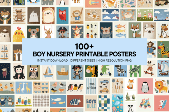 Download Boy Nursery Bright Colorful Wall Art - Premium Resources