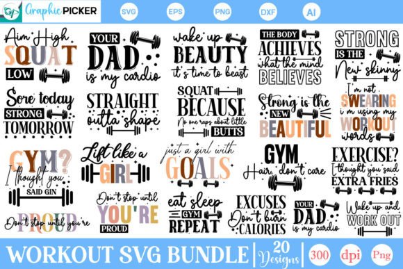 Download Workout SVG Bundle | Fitness SVG Bundle - Workout Collection