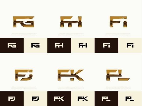 Download 6 Sets of FG-FL Initials Luxury Logos - Luxury logos Collection