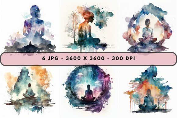Download Watercolor Meditation Wall Art - Meditation Collection