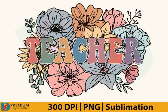 Download Retro Floral Teacher PNG, Flower Design - Floral Collection