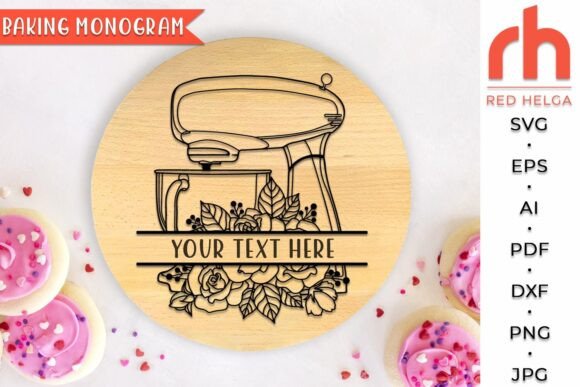 Download Floral Mixer Monogram SVG, Baking Logo - Floral Collection