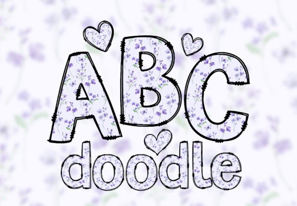 Download Doodle Floral Alphabet PNG Letters Font - Floral Collection