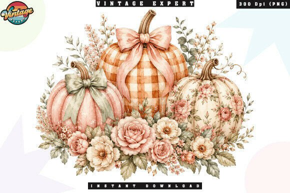 Download Cottagecore Floral Pumpkins Fall PNG - Floral Collection